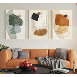 Kit 3 Quadros Decorativo Abstrato Linha Minimalista Arte