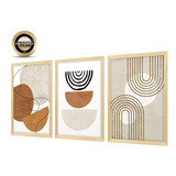 Kit 3 Quadros Para Decoração Formas Minimalista Moderno Sala