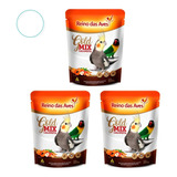 Kit 3 Ração Gold Mix Calopsita Ring Neck Reino Das Aves