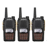 Kit 3 Rádio Comunicador Baofeng Uv6r Ht Wlk Talk Dual Band