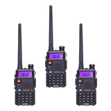 Kit 3 Radio De Comunicação Baofeng Uv5r Walkie Talkie Ht 