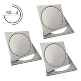 Kit 3 Ralos Click Inteligente 10x10 + 3 Porta Grelha Inox