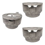 Kit 3 Rechaud Fogareiro Fondue G Pedra Sabão 20 Cm