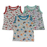 Kit 3 Regata Camiseta Bebes Blusa De Bebe