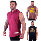 Kit 3 Regatas Longlines Machão Com Touca Mxd Conceito Gym