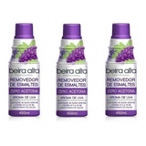 Kit 3 Removedor De Esmaltes Zero Acetona Aroma De Uva 450ml