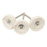 Kit 3 Roda De Pano Costurada 25mm Haste 3mm Micro Retíficas
