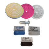 Kit 3 Rodopano 6 Pol 15cm Massa Polimento Inox Aluminio M14