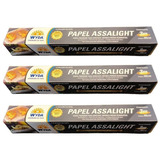 Kit 3 Rolos Papel Manteiga Assalight Premium Wyda 30cm X 3m