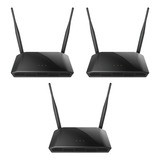 Kit 3 Roteador Repetidor 2 Antenas 300 Mbps 4 Portas D-link