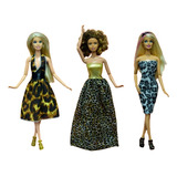 Kit 3 Roupinha Pra Boneca Babi Vestido Fashion Animal Print