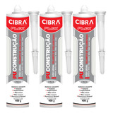Kit 3 Selantes Pu Construção Uso Geral Cibra Flex Cinza