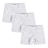 Kit 3 Short Infantil Feminino Cotton