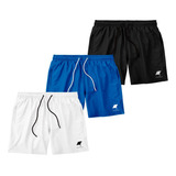Kit 3 Shorts Bermuda Masculina Básico Mauricinho Tactel