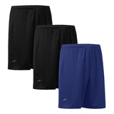 Kit 3 Shorts Masculino Calção Plus Size Elite Futebol