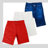 Kit 3 Shorts Masculino Jeans Infantil