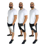 Kit 3 Shorts Moletom Homem Moderno Moda Casual Esportivo