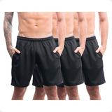 Kit 3 Shorts Pretos Academia Masculina