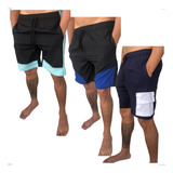 Kit 3 Shorts Tactel Masculino Bermuda