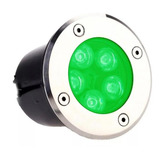 Kit 3 Spot Led Balizador 5w Verde Blindado Embutir Deck Piso