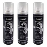 Kit 3 Spray Glitter Brilho Carnaval Cabelo Roupa Corpo Prata