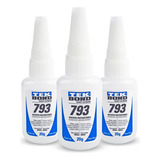 Kit 3 Super Colas Instantâneas Tekbond 793 20g Superfícies