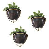 Kit 3 Suporte Anel Treliça Parede P/ Vaso 16 Cm Dourado Top