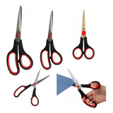 Kit 3 Tesoura Multiuso Aço Inox Papel Tecido Cozinha Costura