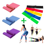 Kit 3 Thera Band + 5 Faixas Elástica Fisioterapia Extensores