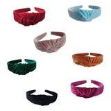 Kit 3 Tiara No Turbante Veludo Variada Acessório De Cabelo