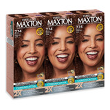 Kit 3 Tinta De Cabelo Maxton Ruivo Doce De Leite 7.74
