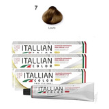 Kit 3 Tinta De Cabelo Profissional 7.0 Louro Itallian Color Tom 7 Loiro Médio