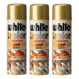 Kit 3 Tinta Spray Dourado White Color 340ml Uso Geral