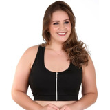 Kit 3 Top Com Ziper E Bojo Removível Plus Size Em Suplex 