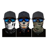 Kit 3 Touca Ninja Caveira Balaclava Proteção Contra O Frio