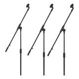 Kit 3 Un Pedestal P/ Microfone Reforçado Em Aço Com Cachimbo