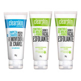 Kit 3 Und. Clearskin Mascara + Sabonete Esfoliante - Avon