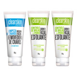 Kit 3 Und. Clearskin Mascara + Sabonete Esfoliante - Avon