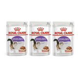 Kit 3 Unidades Royal Canin Sachê Sterilised Gato Adulto 85g