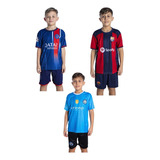 Kit 3 Uniformes Infantil Camisa E Shorts Futebol Europa