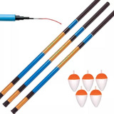 Kit 3 Vara Pesca Telescópica 2,40m 3,00m E 3,60m Fibra