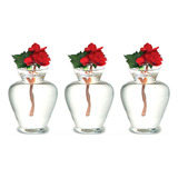 Kit 3 Vaso De Vidro Bojudo Curvo Pequeno