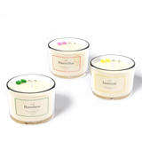 Kit 3 Vela Aromática Perfumada Vegetal Jasmim Baunilha Bambu