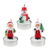 Kit 3 Velas 3d Do Papai Noel, Enfeite De Mesa Natal 5x4,5cm