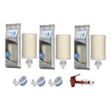 Kit 3 Velas Tripla Ação Filtro De Barro + 3 Boias + Torneira