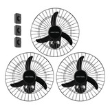 Kit 3 Ventiladores Parede Bivolt P/galpão Oficina Pavilhão
