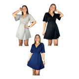 Kit 3 Vestido 4 Em 1 Viscolycra Premium Gestante Amamentação