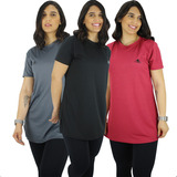 Kit 3 Vestido Blusão Camisão Dry Fit Feminino Academia