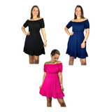 Kit 3 Vestidos Ciganinha Viscolycra Premium Amamentação