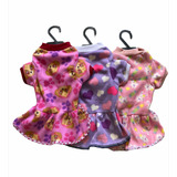 Kit 3 Vestidos Roupas Soft Pet Tam.7 Para Cachorro Cães